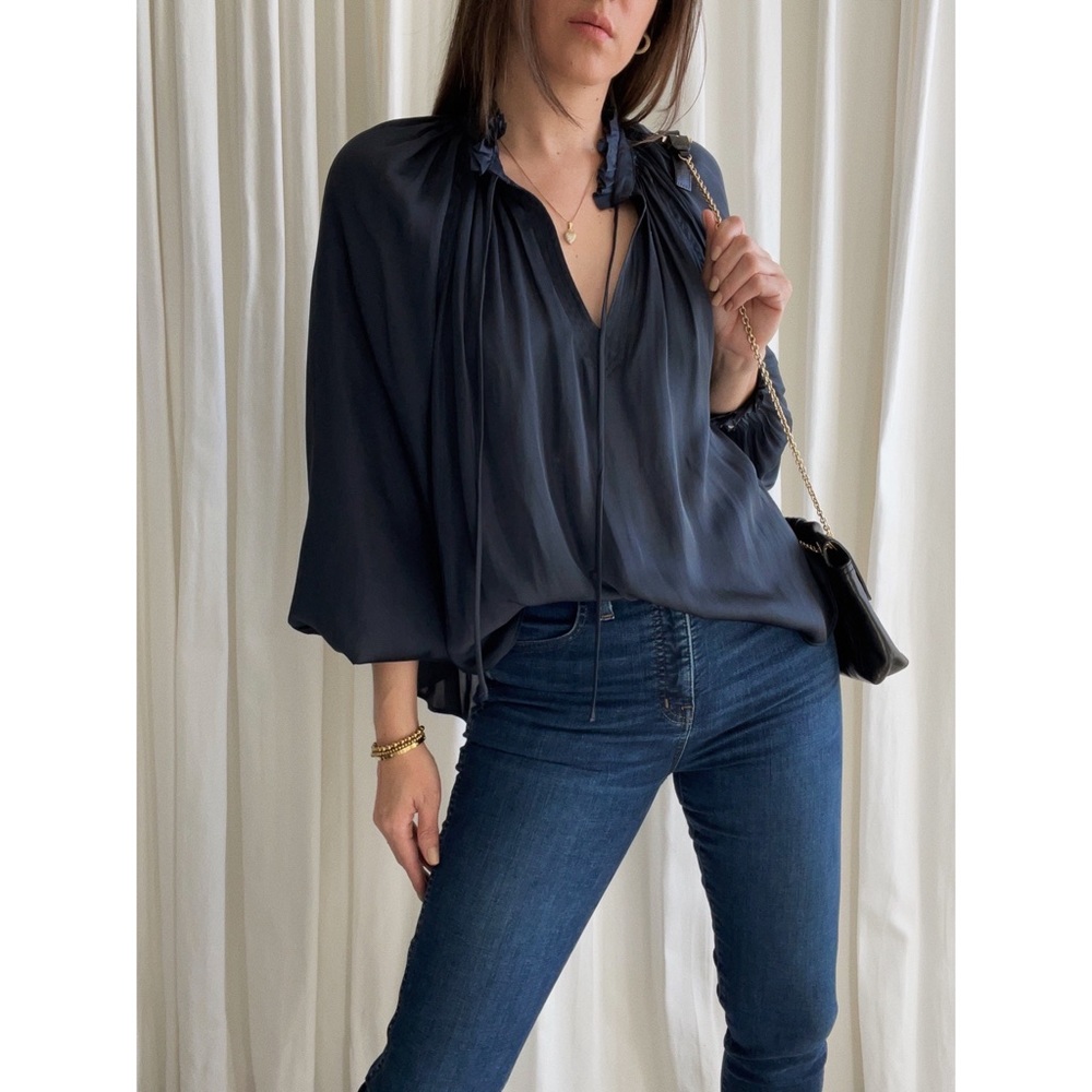 ANISTON BLOUSE — In Navy - Picture 5 of 9
